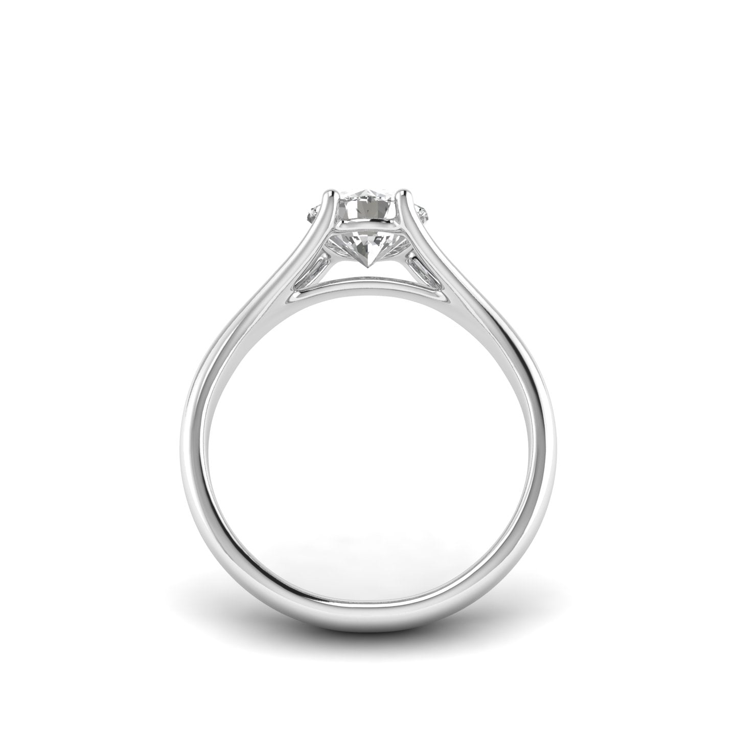 White Gold Studded 1 Carat Lab Grown Diamond Ring-F Color VVS2 Clarity.